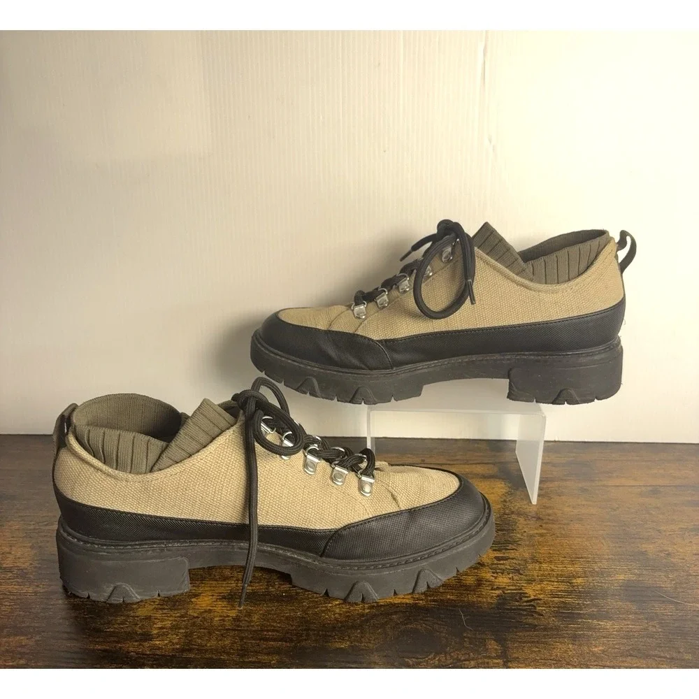 Dr Scholls Heist Sneaker Shoes‎ Womens 8.5M Tan Lace Up Chunky